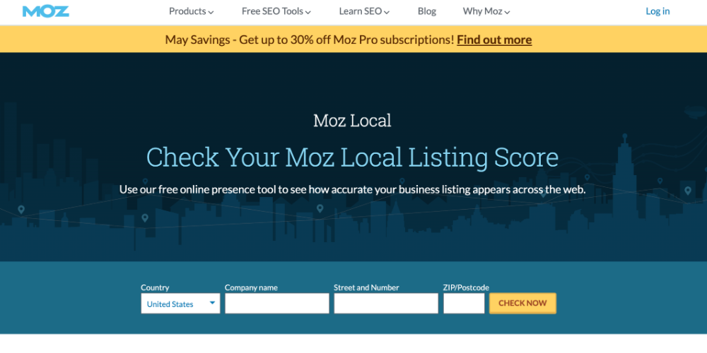 Moz Local Listing Score hỗ trợ phân tích trang web