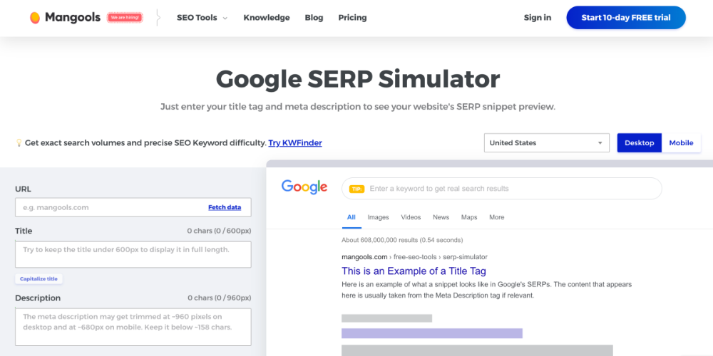 SERP Simulator giúp bạn tối ưu hóa tiêu đề