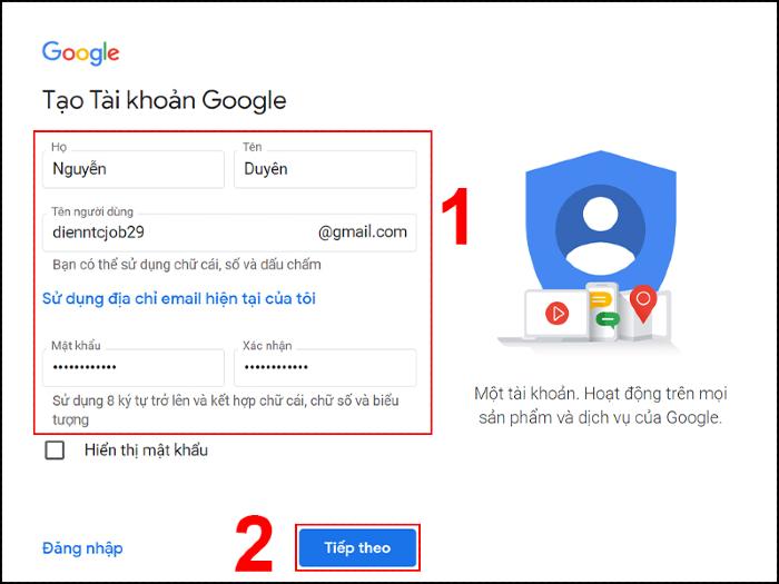 Cách tạo tài khoản Gmail trên máy tính