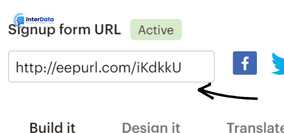 Sao chép liên kết trong ô Sign up for URL
