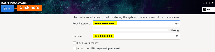 Thiết lập Root Password