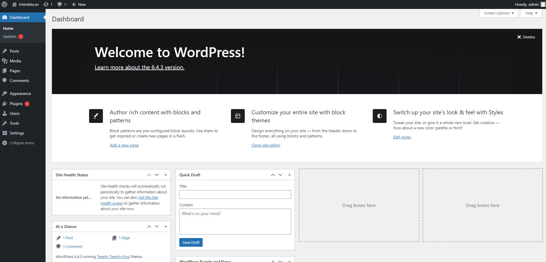 Đã cài đặt thành công website WordPress trên Directadmin