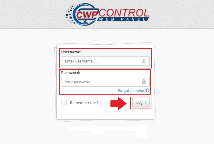 Truy cập vào giao diện CentOS Web Panel