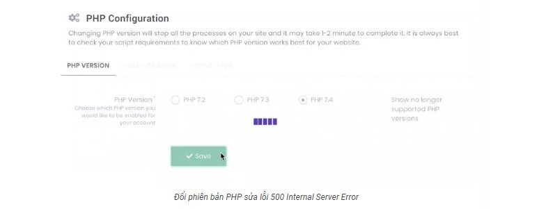 Lỗi 500 Internal Server Error Là Gì? 14+ Cách Fix Nhanh Chóng 5 Chuyển đổi phiên bản PHP