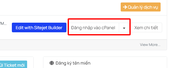 Đăng nhập vào cPanel