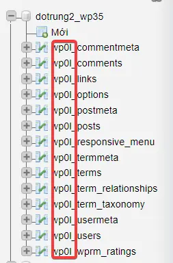 Kiểm tra giá trị table prefix value