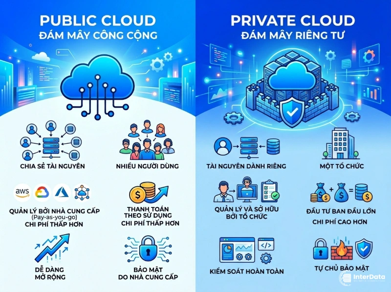 Private Cloud Là Gì? Ưu Nhược Điểm & Khi Nào Doanh Nghiệp Nên Dùng? 3 Public Cloud và Private Cloud