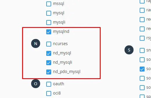 Kiểm tra xem các extension MySQL và MySQLi đã được bật