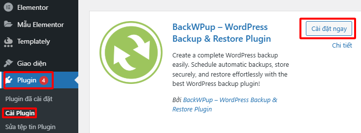 Hướng Dẫn 4+ Cách Backup Website WordPress Đơn Giản, Hiệu Quả 6 Cài đặt và kích hoạt plugin BackWPUp