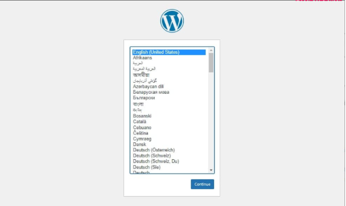 Cách cài đặt Wordpress trên Localhost: Hướng dẫn chi tiết 7 Chọn ngôn ngữ English