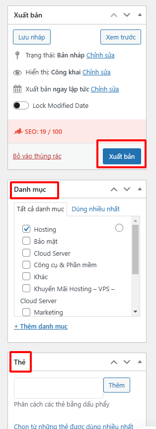 Post là gì? Cách tạo, Lên lịch Post trên Wordpress đơn giản 5 Điền các thông tin như danh mục, thẻ