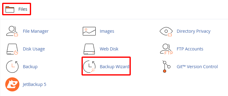 Hướng Dẫn 4+ Cách Backup Website WordPress Đơn Giản, Hiệu Quả 7 Truy cập vào cPanel và mở công cụ Backup Wizard