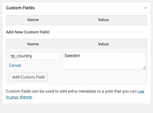 Thêm xong và ấn nút Add Custom Field