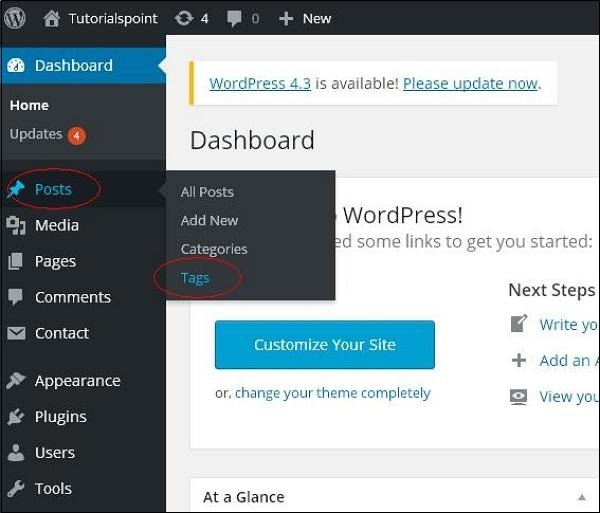 Tag là gì? Hướng dẫn cách thêm Tag trên Website WordPress 4 Vào Post - chọn Tags