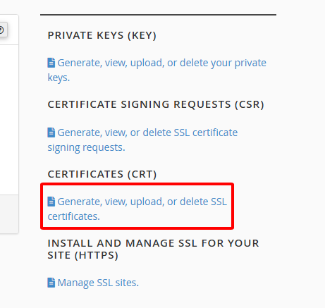 Chọn Certificates