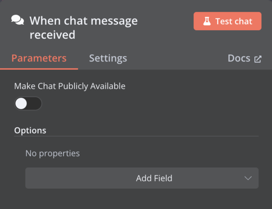 Bắt đầu với chat trigger