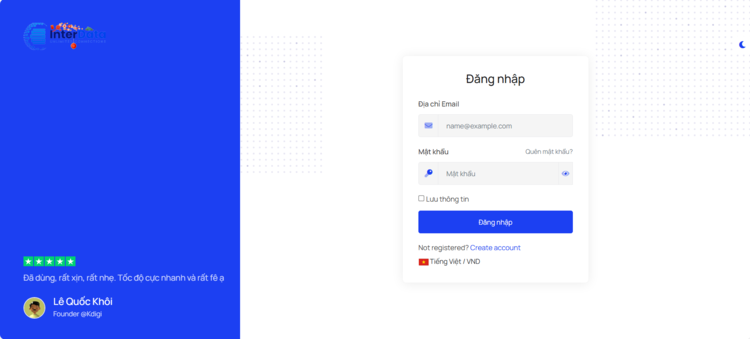 Đăng nhập trang portal InterData