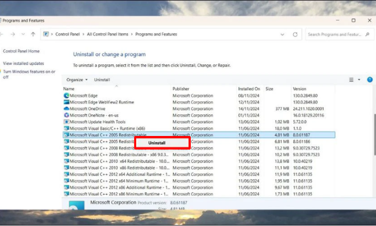 Runtime Error là gì? Nguyên nhân & Cách sửa lỗi thời gian chạy 4 Nhấn Uninstall để gỡ bỏ