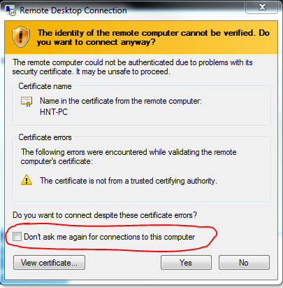 RDC là gì? RDC dùng để làm gì - Ưu, nhược điểm - Cách dùng 5 Thông báo sau khi nhập password click chọn OK