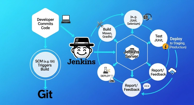 Jenkins Là Gì? Hướng Dẫn Toàn Diện Về CI/CD Automation Server 3 Nguyên lý hoạt động của Jenkins