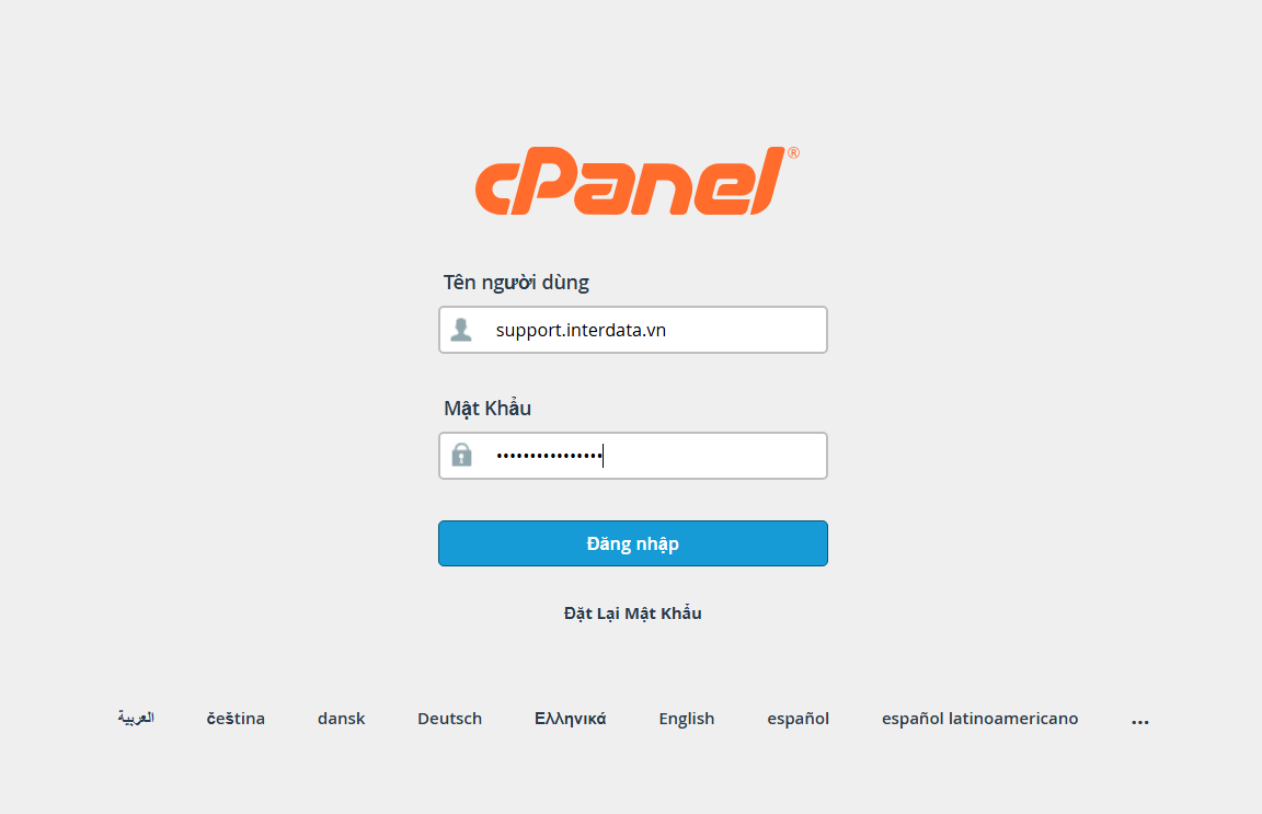 Đăng nhập cPanel