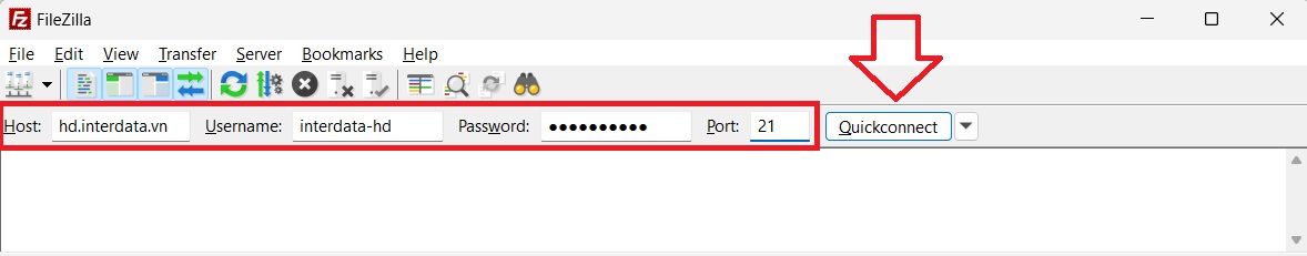 Nhập thông tin Hosting vào Filezilla