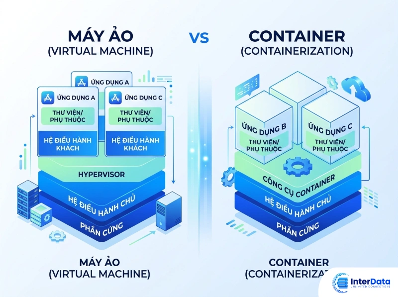 Containerization là gì? Toàn tập về công nghệ Container trong DevOps 3 Máy ảo và Container