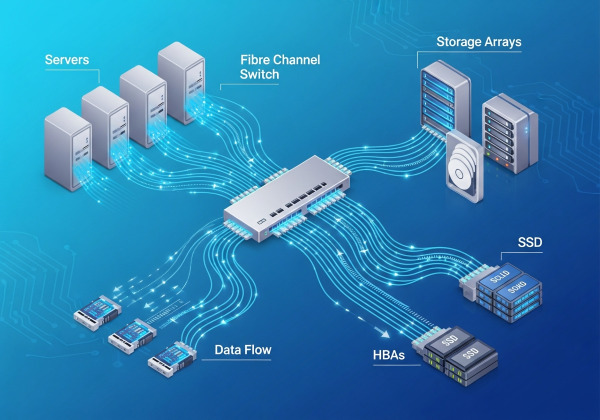 SAN (Storage Area Network) là gì? Kiến trúc, nguyên lý hoạt động và ứng dụng 3 Các thành phần chính trong SAN