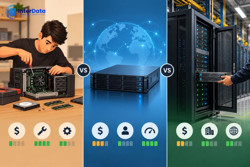 So sánh tự build server với thuê máy chủ vật lý và colocation