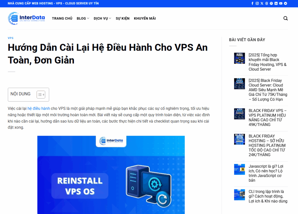 Tìm kiếm bài viết hướng dẫn trên InterData Blog