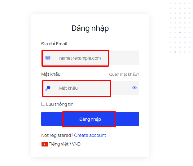 Đăng nhập vào trang quản trị InterData