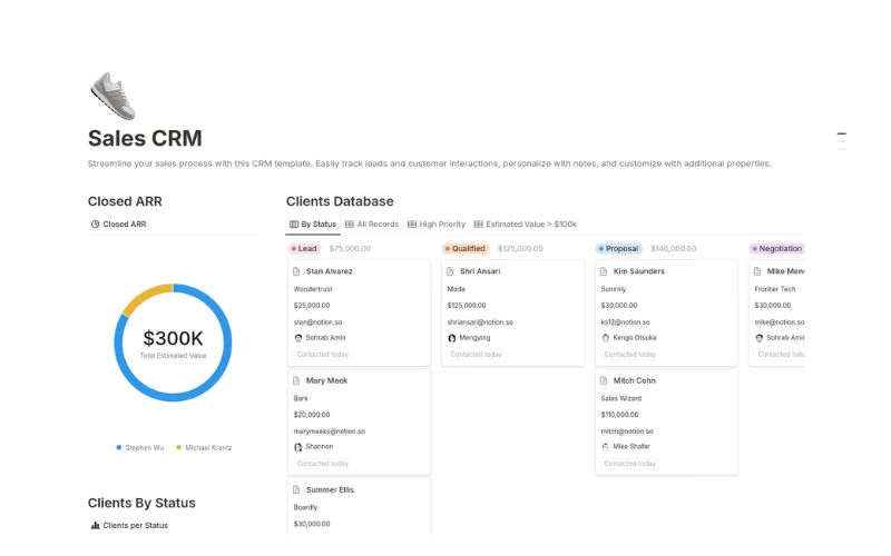 Phần mềm CRM miễn phí - CRM Notion