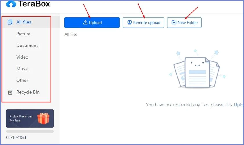 TeraBox là gì? Có lừa đảo? An toàn? Cách dùng trên điện thoại 7 Tải file muốn lưu trữ lên TeraBox