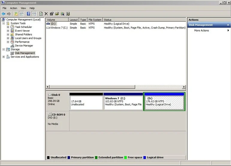 Thăm dò Disk Management