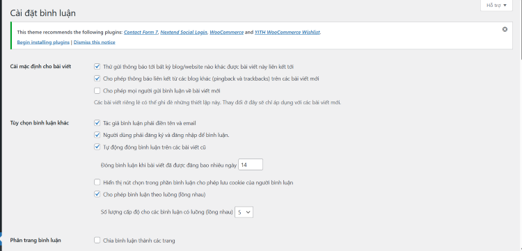 Chống Spam Comment WordPress: 9 Phương Pháp Chặn Đứng Triệt Để & Hiệu Quả 2 Cài đặt bình luận trong WordPress