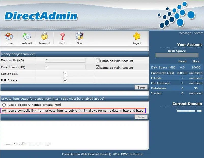 Chọn Use a symbolic link from...