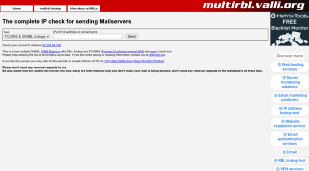 Domain blacklist là gì? Nguyên nhân, Công cụ check & Cách xử lý 7 Công cụ MultiRBL.valli.org