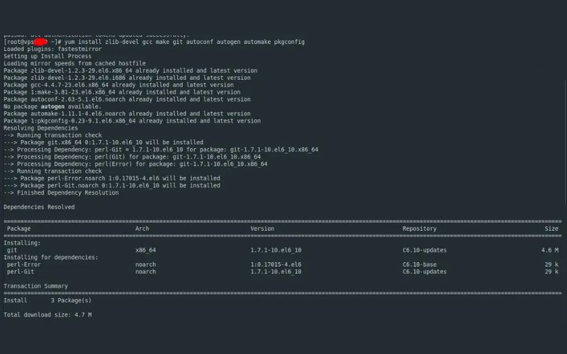 Test trên OS CentOS 7 với server VPS