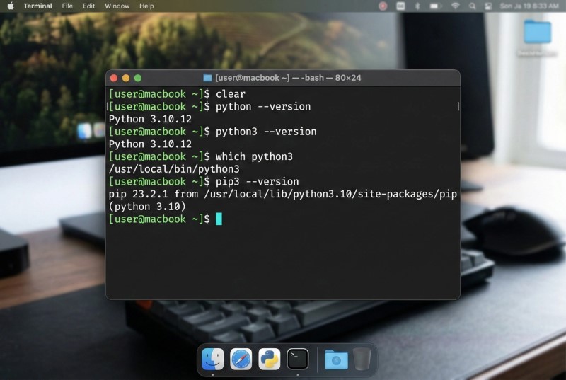 VPS Chạy Python Là Gì? Hướng Dẫn Thuê & Cài Đặt (A-Z) 4 Ảnh chụp màn hình giao diện Terminal khi kiểm tra phiên bản Python
