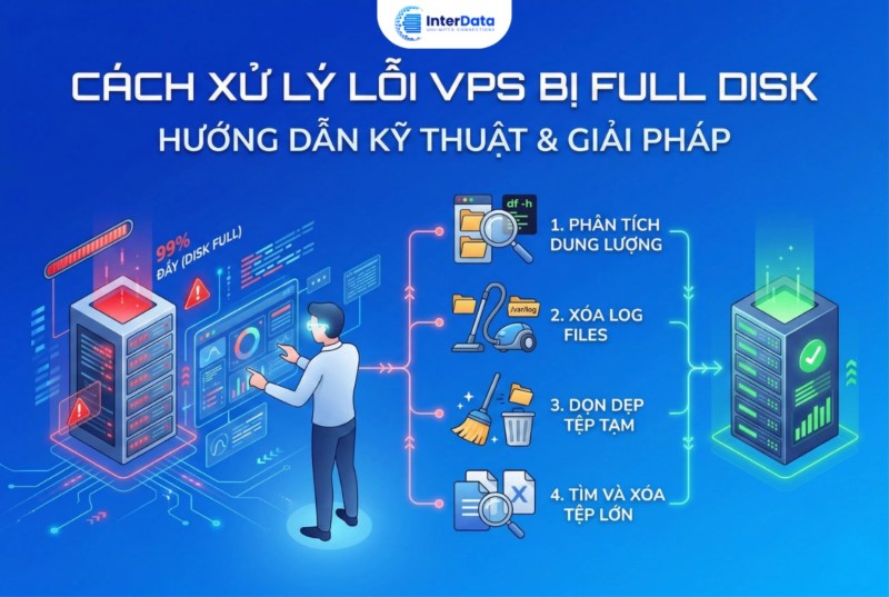 Cách Xử Lý Lỗi VPS Bị Full Disk Đơn Giản, Nhanh Chóng (2026) 1 Cách Xử Lý Lỗi VPS Bị Full Disk