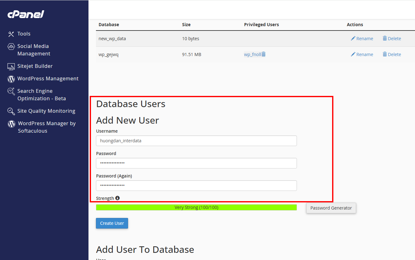Hướng Dẫn Xử Lý Mã Độc Website WordPress: Chi Tiết Từng Bước 6 Tạo Database mới