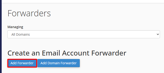 Hướng dẫn các bước tạo Email Forwarder cPanel nhanh, chi tiết 3 Add Forwarder