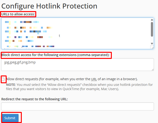 Hướng dẫn sử dụng Hotlink Protection trên cPanel Hosting từ A-Z 4 Cấu hình danh sách cho phép