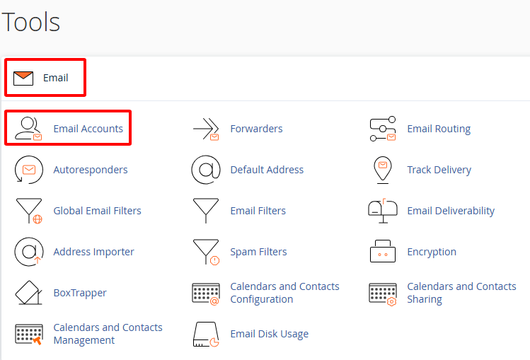 Chọn Email Accounts