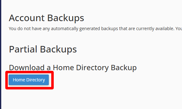 Backup Hosting cPanel: Hướng dẫn backup Hosting cPanel (Từ A-Z) 6 Chọn Home Directory