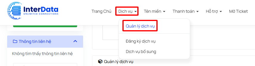 Chọn quản lý dịch vụ