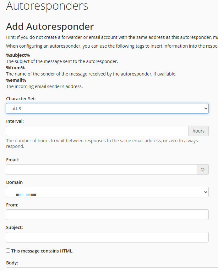 Click Add Autoresponder