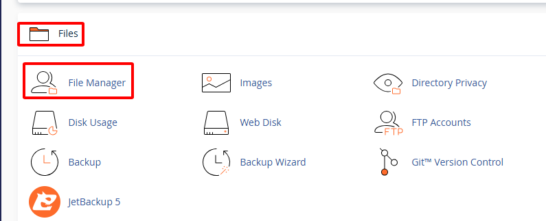 File Manager trong cPanel