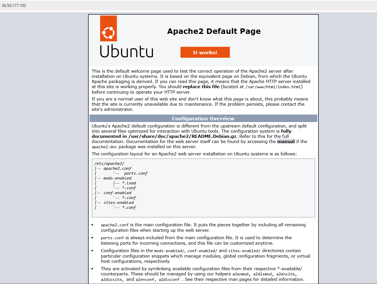 Hướng Dẫn Cài Đặt LAMP Stack Trên VPS Ubuntu (2026) 2 Giao diện test máy chủ Apache trên Ubuntu thành công