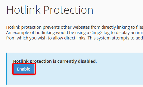 Hướng dẫn sử dụng Hotlink Protection trên cPanel Hosting từ A-Z 3 Kích hoạt bảo mật